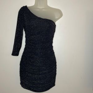 Formal Dress One Shoulder black shimmer M